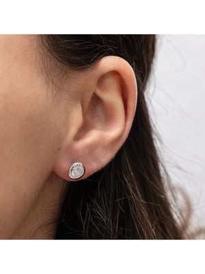Zeeme Basic Ohrringe Silber 925 rhodiniert mit weißen Zirkonia-Steinen