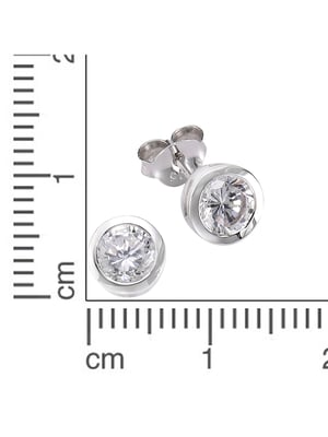 Zeeme Basic Ohrringe Silber 925 rhodiniert mit weißen Zirkonia-Steinen