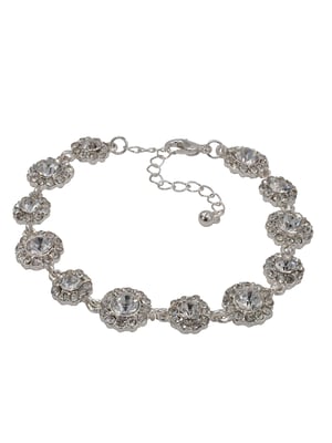 Steuer Modeschmuck Brosche Metall Feder Glasstein Perle weiß