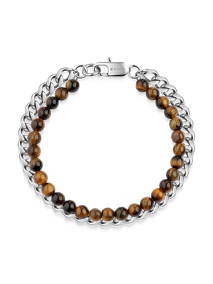 Zeeme Stainless Steel Armband Edelstahl Tigerauge