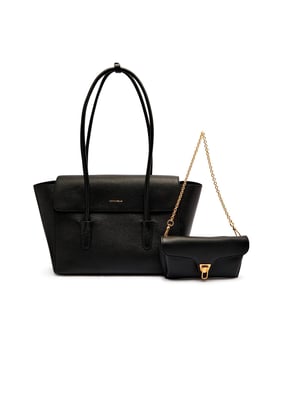 Coccinelle Double Beat Handtasche aus genarbtem Leder