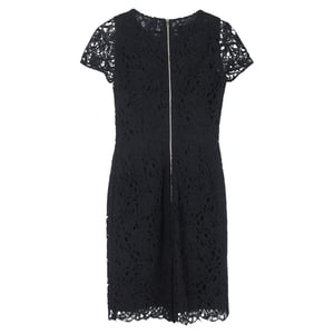 Burberry Prorsum Besticktes Spitzen-Midi-Kleid in Schwarz Polyester
