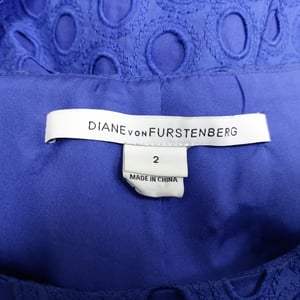 Diane von Furstenberg Augenloch Mini Kleid aus blauer Baumwolle