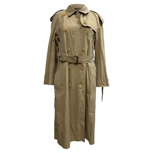Burberry Beigefarbener Baumwoll-Trenchcoat mit Doppelreiher und Gürtel