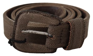 Costume National Brauner Lederlogo-Schnallen-Taillengürtel