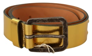 Metallischer Leder Gürtel mit goldener Schnalle