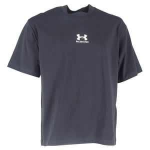 Balenciaga x Under Armour Logo-besticktes T-Shirt aus schwarzer Baumwolle