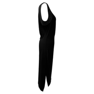 Michael Kors Pailletten-beschichtetes ärmelloses Midikleid aus schwarzem Polyester