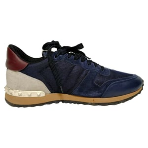 Valentino Garavani Rockrunner Sneakers in Marineblau Mixed Media