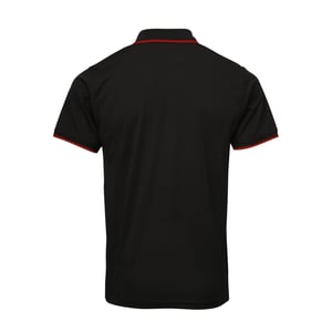 Premier Herren Contrast Coolchecker Poloshirt (Schwarz/Rot)