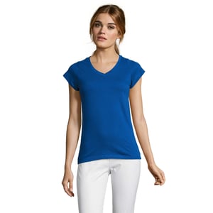 SOLS - "Moon" T-Shirt V-Ausschnitt für Damen (Königsblau)