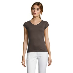 SOLS - "Moon" T-Shirt V-Ausschnitt für Damen (Dunkelgrau unifarben)