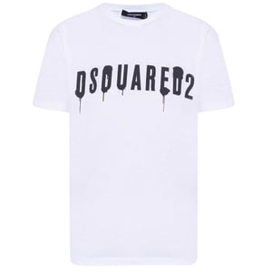 Dsquared2 Dripping Spray Logo Weißes T-shirt