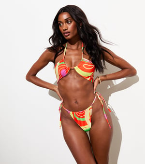 Bikini-Höschen mit pastellfarbenem Wirbelmuster