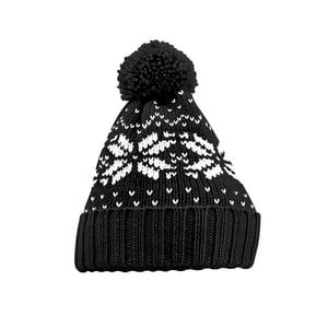 Beechfield - "Snowstar" Mütze für Herren/Damen Unisex (Schwarz/Weiß)