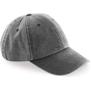 Beechfield Unisex Vintage Denim-Look Kappe (Vintage Schwarz)
