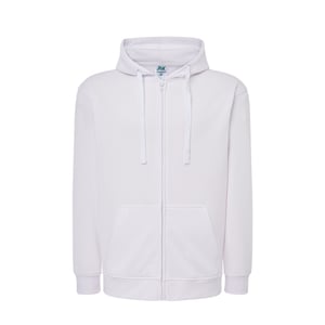 JHK - Hoodie mit durchgehendem Reißverschluss für Herren/Damen Unisex (Weiß)