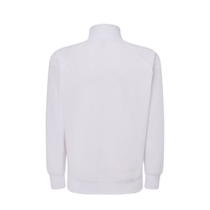 JHK - Sweatshirt Durchgehender Reißverschluss für Herren/Damen Unisex (Weiß)