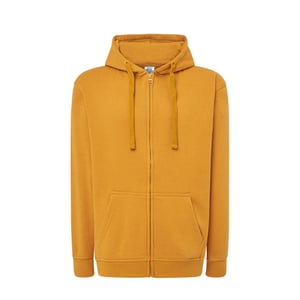 JHK - Hoodie mit durchgehendem Reißverschluss für Herren/Damen Unisex (Senf)