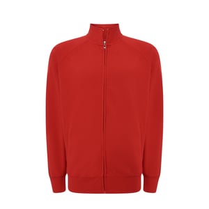 JHK - Sweatshirt Durchgehender Reißverschluss für Herren/Damen Unisex (Rot)