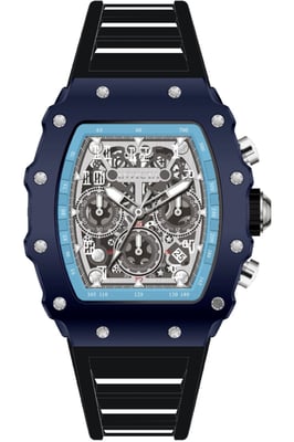 INVICTA Racing 69707 Herrenuhr - Quarzwerk - Acryl mit silbernem Zifferblatt - 43 mm