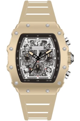 INVICTA Racing 69704 Herrenuhr - Quarzwerk - Acryl mit silbernem Zifferblatt - 43 mm