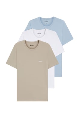 Boss Black BOSS 3 PACK T-SHIRT WHITE/BLUE/BEIGE