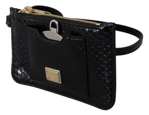 Dolce & Gabbana en cuir noir Miroir de bracelet miroir Agnese pour femmes