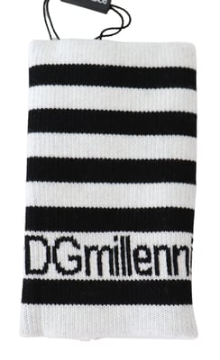 Dolce & Gabbana Black White Wool Dgmillénnials enveloppe pour hommes