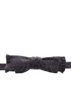 Dolce & Gabbana Graues Schwarzes Woll-Fliegenblatt