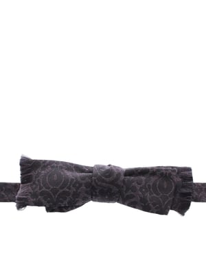 Dolce & Gabbana Graues Schwarzes Woll-Fliegenblatt
