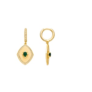 Luxenter Ohrringe aus 925er Sterlingsilber mit Smaragd-Zirkonia und 18-karätiger Goldbeschichtung – Emxy