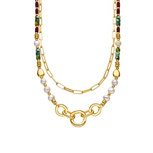 Luxenter Halskette mit weißer Perle, 18 Karat Gold-Finish – Kany