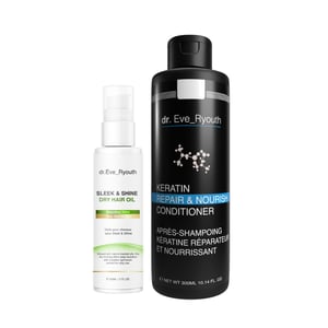 Keratin Repair & Nourish Conditioner 300 ml + SLEEK & SHINE TROCKENHAARÖL 60 ML