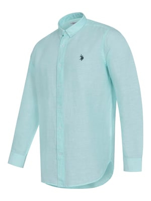 U.S. Polo Assn. Herren Leinenhemd aus Leinen-Baumwollmix