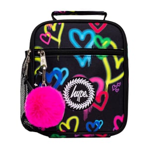 Kinder Lunchbox Schwarze Graffiti Herzen | Wärmeisolierte Schultasche 4,5L