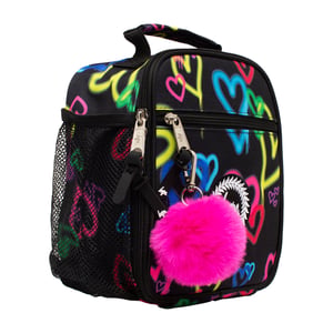 Kinder Lunchbox Schwarze Graffiti Herzen | Wärmeisolierte Schultasche 4,5L