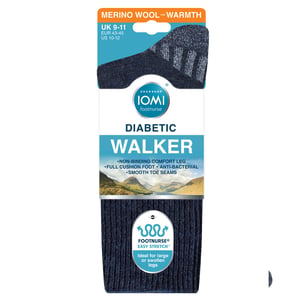 Diabetiker Woll-Wandersocken für Männer | Extra breite gepolsterte Wandersocken