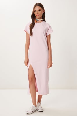 Slim Fit Midi-Kleid mit Seitenschlitz