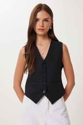 Crop-Button-Weste