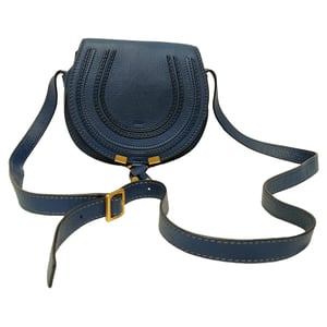 Chloé Marcie Kleine Umhängetasche aus blauem Leder