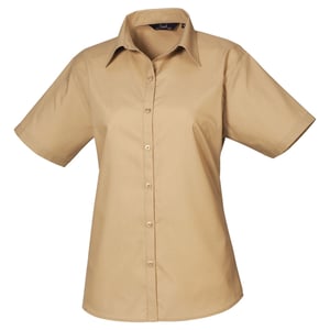 Premier Popeline-Kurzarmbluse für Damen/Damen (Khaki)