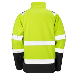 SAFE-GUARD by Result - Softshelljacke Zum Bedrucken für Herren - Sicherheit (Fluoreszierendes Gelb/Schwarz)