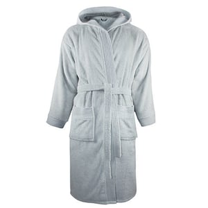 The One Towelling - Morgenmantel für Herren/Damen Unisex, mit Kapuze (Silbergrau)