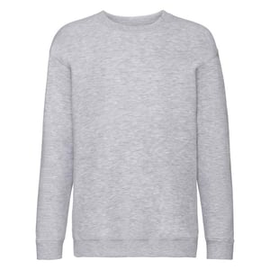Fruit of the Loom - "Premium" Pullover für Kinder angesetzte Ärmel (Grau meliert)