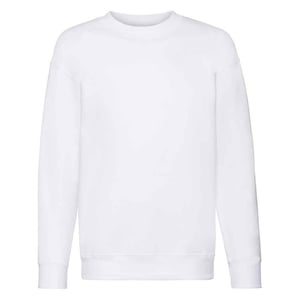 Fruit of the Loom - "Premium" Pullover für Kinder angesetzte Ärmel (Weiß)