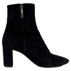 Saint Laurent Loulou Zip Stiefeletten aus schwarzem Wildleder