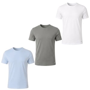 Pack 3 Herren-Unterhemden Slim Baumwoll-Stretch-Mix NB4185