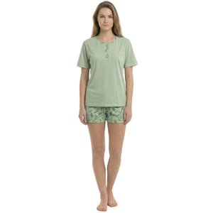 Damen Sommer Kurzarm Baumwoll-Pyjamas KL40000