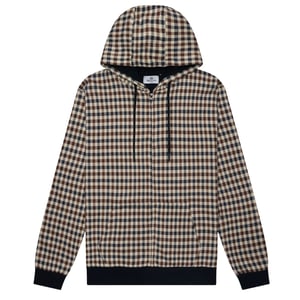 Aquascutum Active Club Check Kapuzenpullover Mit Durchgehendem Reißverschluss, Marineblau